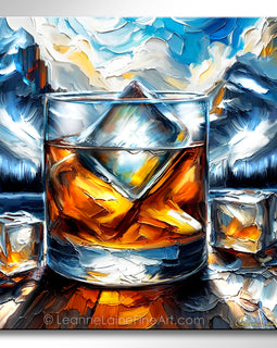 Beyond the Rocks whiskey bourbon art from Leanne Laine Fine Art