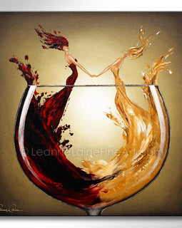 Ring Around the Rosé wine art from Leanne Laine Fine Art