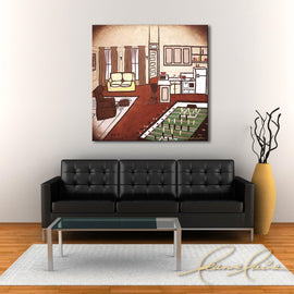 Joey's Apartment - (from The Friends Collection) wine art from Leanne Laine Fine Art