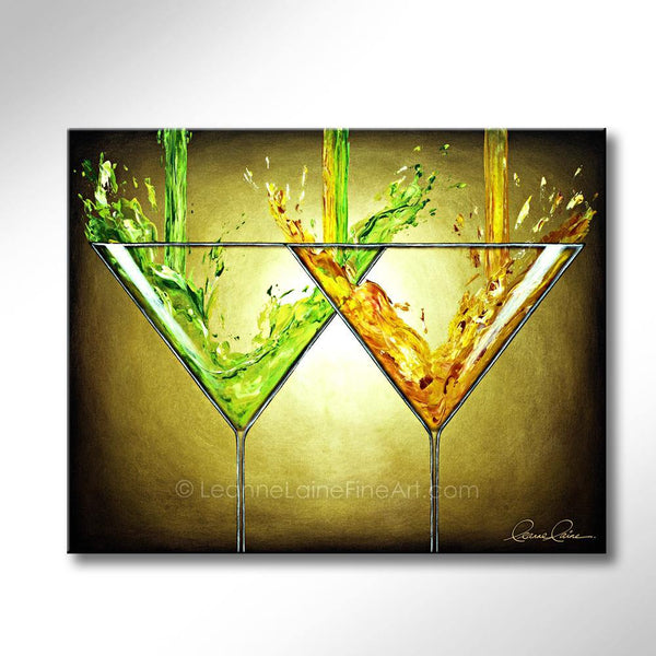 Double Martini - (Limonade Motif) wine art from Leanne Laine Fine Art
