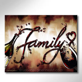 Family wine art from Leanne Laine Fine Art