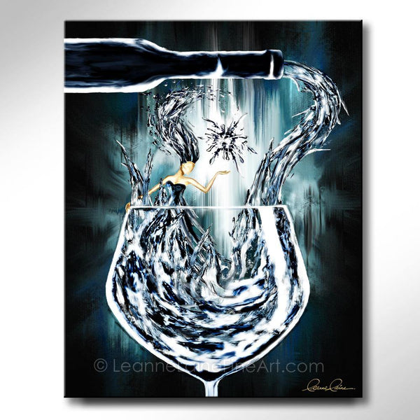 Let It Flow wine art from Leanne Laine Fine Art