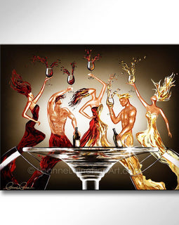 Circle of Sauvignon wine art from Leanne Laine Fine Art