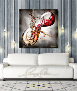 Giving wine art from Leanne Laine Fine Art