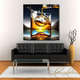 Afternoon Ice Moon wine art from Leanne Laine Fine Art