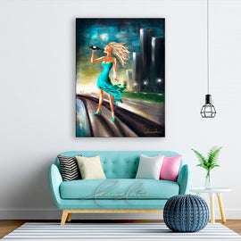 Liberated - Teal Edition wine art from Leanne Laine Fine Art