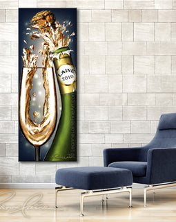Sparkling Gold - Narrow Edition wine art from Leanne Laine Fine Art