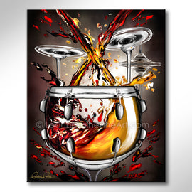 Backbeat Blend drum wine art from Leanne Laine Fine Art