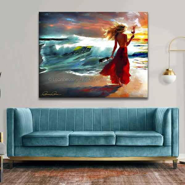 My Sip & Stroll | Girl Wine Beach Art Leanne Laine Fine Art My Sip & Stroll | Girl Wine Beach Art Leanne Laine Fine Art