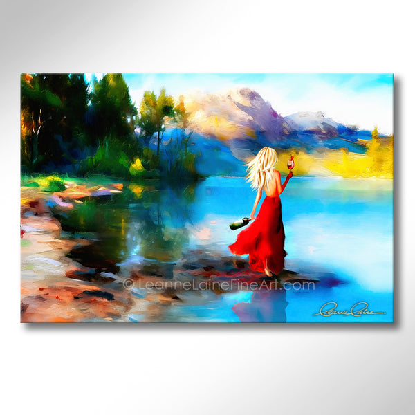 My Sip and Scene blonde wine art from Leanne Laine Fine Art
