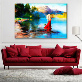 My Sip and Scene blonde wine art from Leanne Laine Fine Art