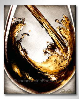 Que Cava Cava gold wine art from Leanne Laine Fine Art