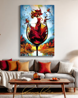 Foliage Free fall autumn women in wine art from Leanne Laine Fine Art