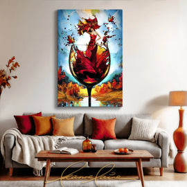 Foliage Free fall autumn women in wine art from Leanne Laine Fine Art