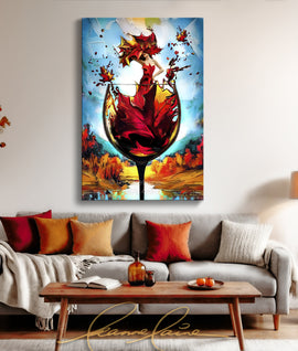 Foliage Free fall autumn women in wine art from Leanne Laine Fine Art