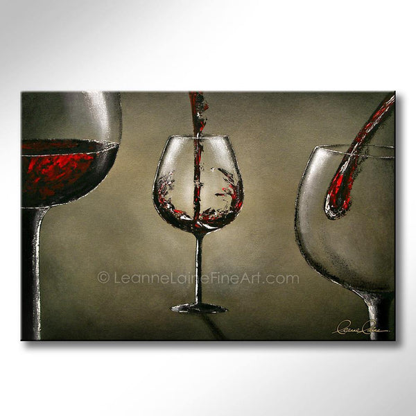 Redcreational wine art from Leanne Laine Fine Art
