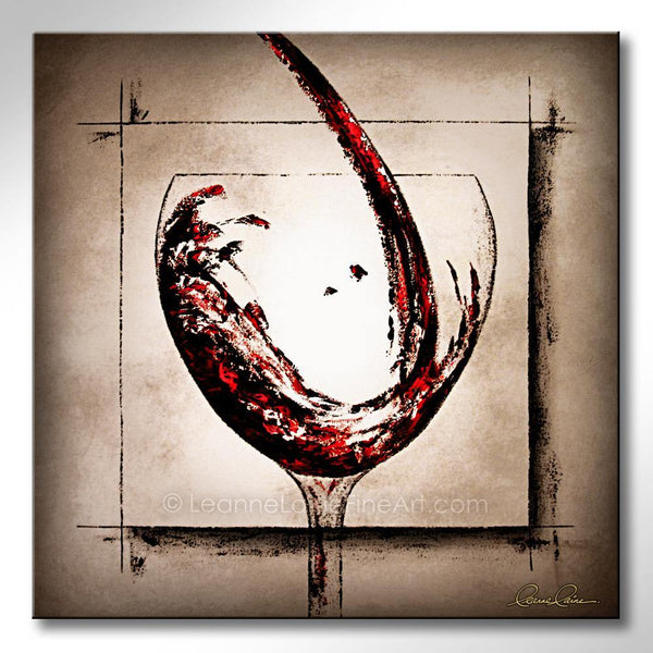 Spicy Red wine art from Leanne Laine Fine Art