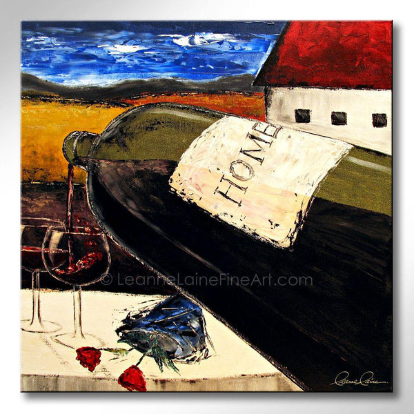 Authentic House Red wine art from Leanne Laine Fine Art