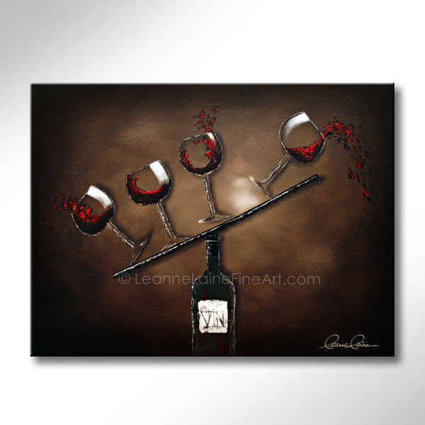 Unbalanced Taste wine art from Leanne Laine Fine Art