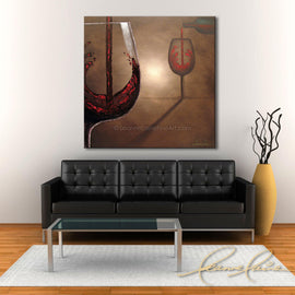 Silhouette Red wine art from Leanne Laine Fine Art