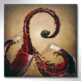Burgundy Swirl wine art from Leanne Laine Fine Art