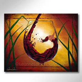 Lady Merlot - Sunset Motif       (5yr Anniversary Edition) wine art from Leanne Laine Fine Art