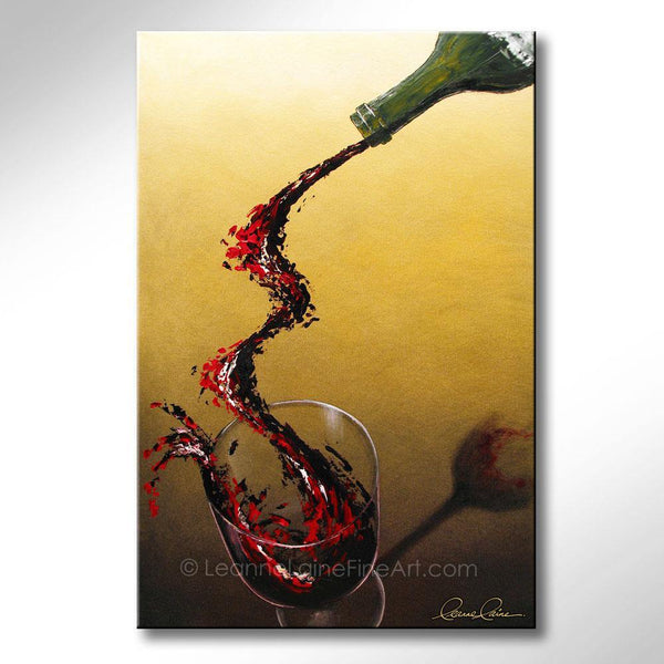 Cherry Spiral wine art from Leanne Laine Fine Art