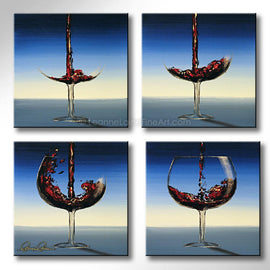 Pour Me a Glass (Blue Motif) wine art from Leanne Laine Fine Art