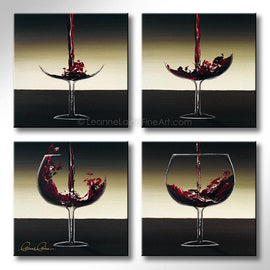 Pour Me a Glass (Brown Motif) wine art from Leanne Laine Fine Art