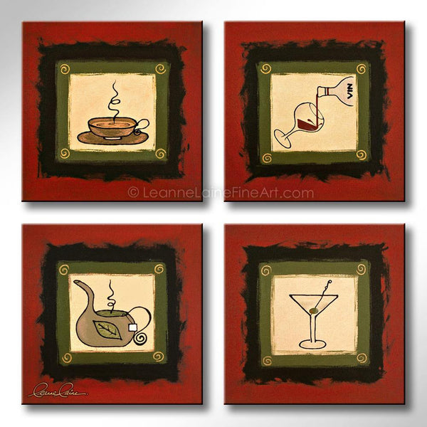 The Social Collection wine art from Leanne Laine Fine Art