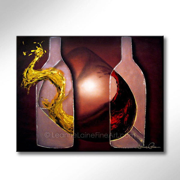 White or Red wine art from Leanne Laine Fine Art