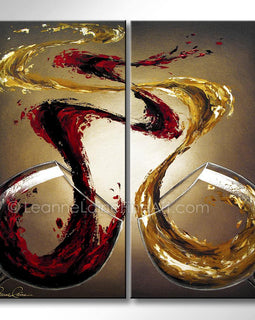 Comparing Pinot wine art from Leanne Laine Fine Art