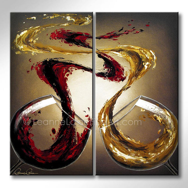 Comparing Pinot wine art from Leanne Laine Fine Art
