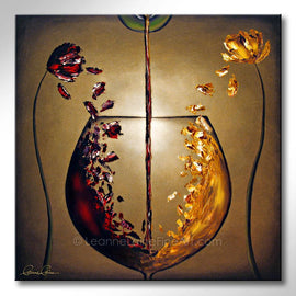Rose Blossom wine art from Leanne Laine Fine Art