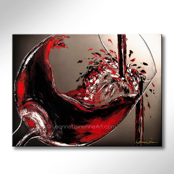 Garnet Splash II - Succulent Lush wine art from Leanne Laine Fine Art