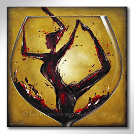 A Glass of Red Wine A Day (Sage) wine art from Leanne Laine Fine Art