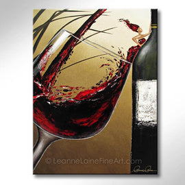 A Touch of Class wine art from Leanne Laine Fine Art