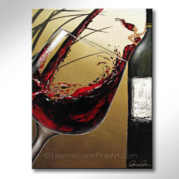A Touch of Class wine art from Leanne Laine Fine Art