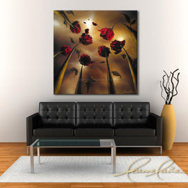 Lying On A Bed of Roses wine art from Leanne Laine Fine Art