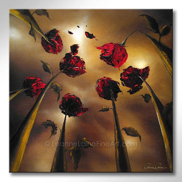 Lying On A Bed of Roses wine art from Leanne Laine Fine Art