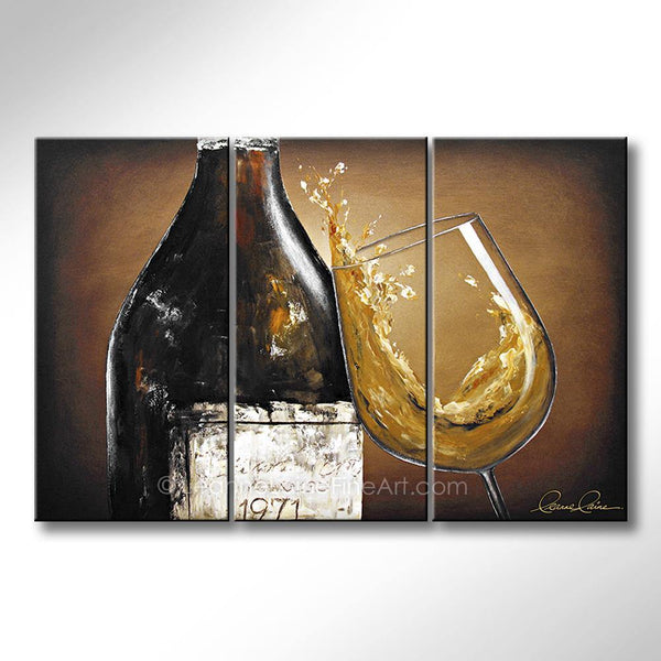 The Finest of Montrachet wine art from Leanne Laine Fine Art
