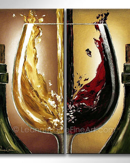 Wine Affair wine art from Leanne Laine Fine Art