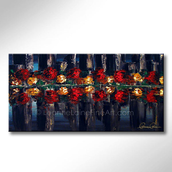 Autumn in the City wine art from Leanne Laine Fine Art