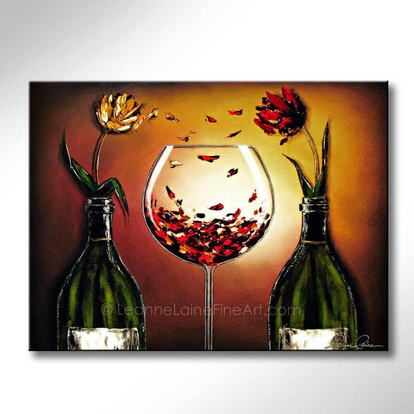 A Glass of Essence wine art from Leanne Laine Fine Art