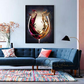 Ring Around The Rosé (Soirée Motif) wine art from Leanne Laine Fine Art