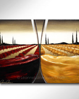 Wine Country wine art from Leanne Laine Fine Art