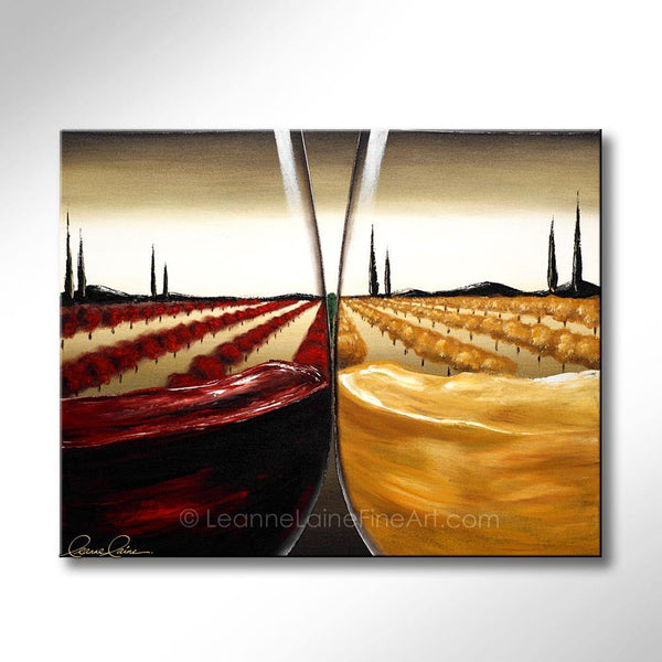 Wine Country wine art from Leanne Laine Fine Art