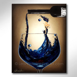Blue Belle Notes wine art from Leanne Laine Fine Art