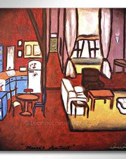 Abstract art collectable Friends TV show of Monica's apartment