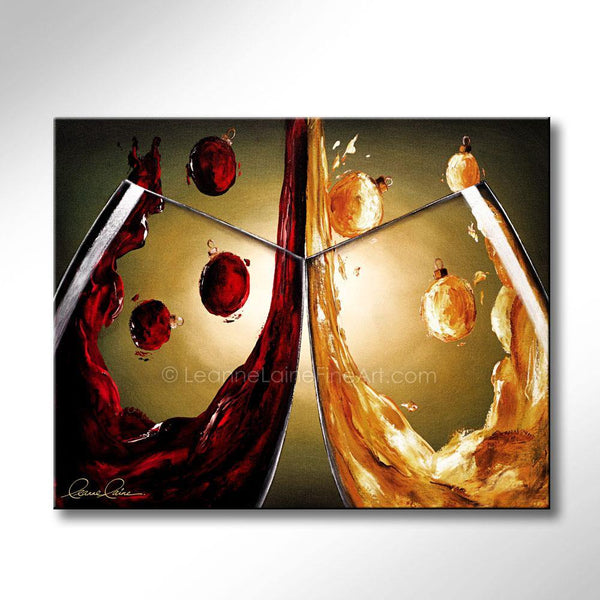 Holiday Cheer wine art from Leanne Laine Fine Art